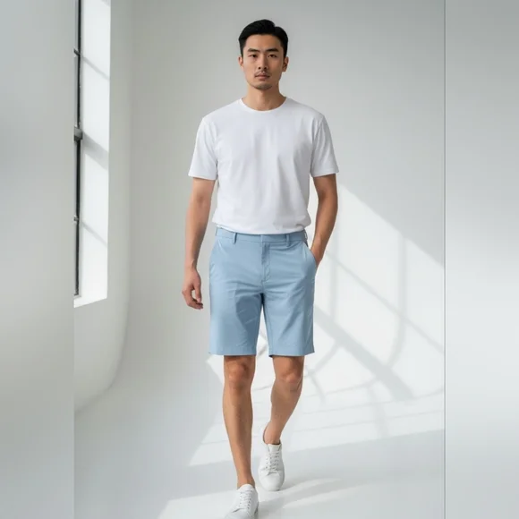 Maelreg Men's Light Blue Golf Shorts Quick Dry Water Resistant NWT 40 X 7 - Picture 1 of 10